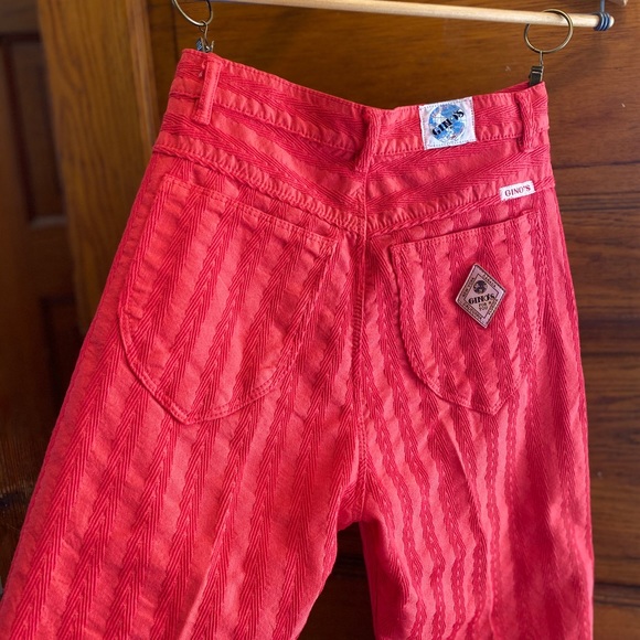 Vintage NWOT Red Orange Gino’s Highwaisted Jeans - Picture 4 of 4